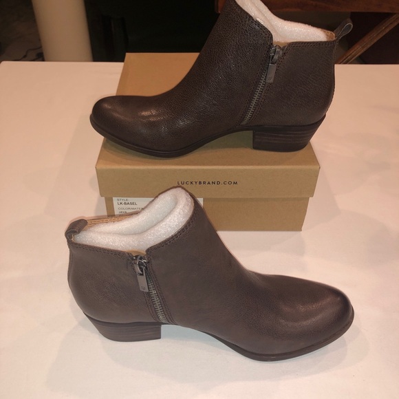 Lucky Brand Basel Leather Flat Bootie Size 7M in Java Goat Dakota - Picture 4 of 8